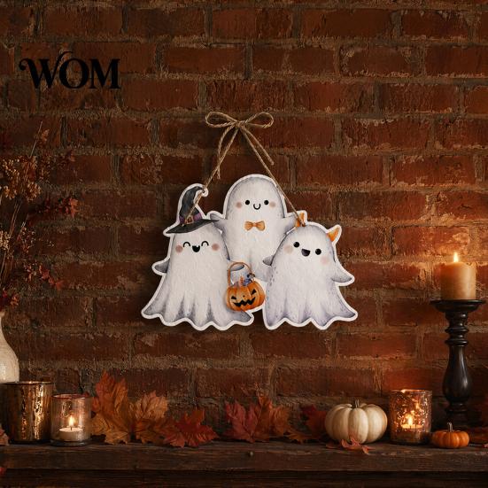 Durable Halloween Party Decor Pumpkin Door Hanging Decor, Spooky Festive Wall Ornament for Scene, Front Entryway Decoration, Trick or Treat Home Gift