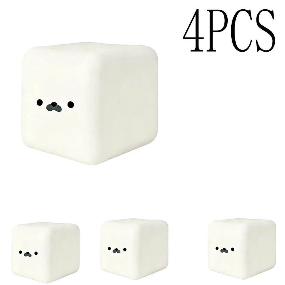 Cute Cube Seal Squeeze Toy Kawaii Soft Slow Rising Stress Relief Fidget Toy Sensory Stress Ball Lovely Birthday Gift