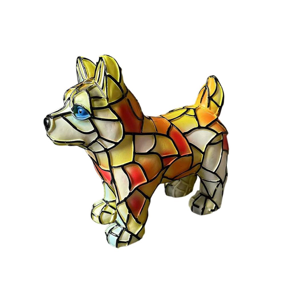 Dog Series Art Night Light, French Lamp, Corgi Lamp, Stained Resin Tabletop Night Light, LED Cute Pet Table, Vintage Animal Home Decor