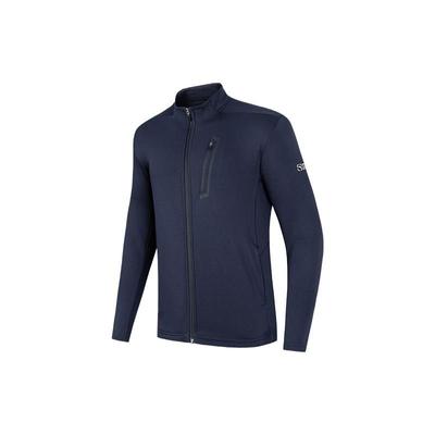 Jaqueta Masculina Azul com Zíper, Gola Alta, Manga Longa e Forro de Fleece 952237736-2