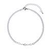 Jbans Classic Triple Star Surgical Steel Chain Anklet (C1902-Ac513Sv)
