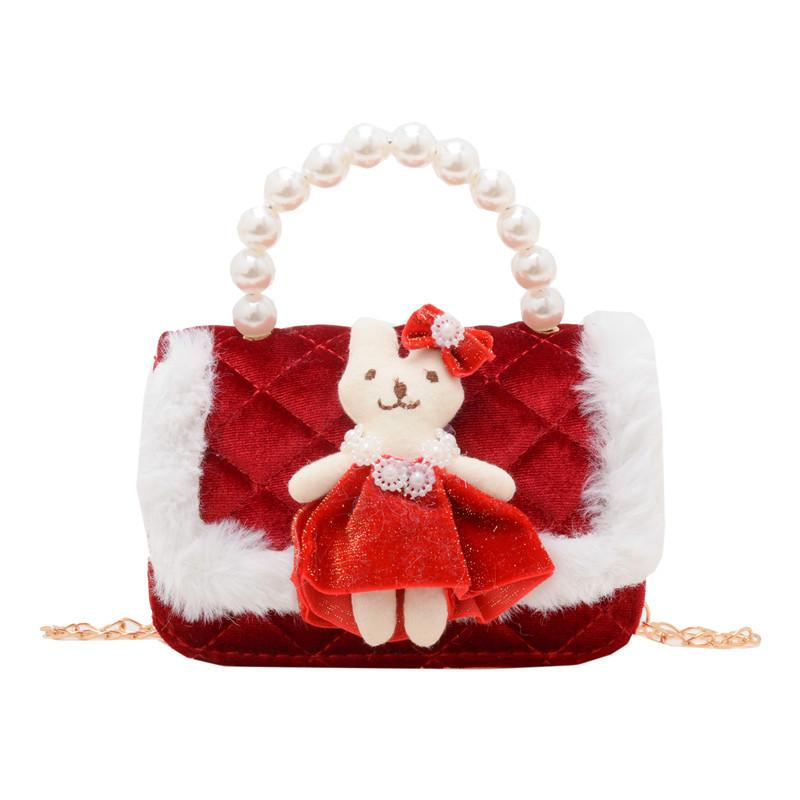 Eyecatching Kids Crossbody Bag Bright Red Pearl Princess Bag With Durable Antitheft Features