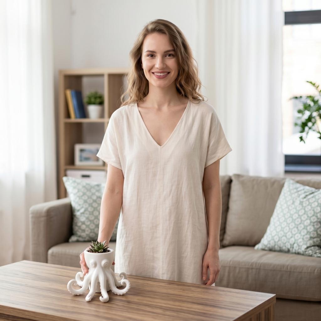 Octopus Shaped Plant Pot Resin Succulent Planter Indoor Decorative Container with Tentacle Design for Home Office Desk