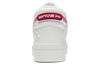 Li Ning Textile, Synthetic Leather Fashion Trend Abrasion Resistant Breathable Mid Top Skateboard Shoes Men's White Red AGCS323-1