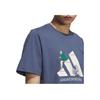 adidas Graphic Short Sleeve T-Shirt Comfortable Versatile Casual Soft Men T-Shirts Gray Blue KB7749