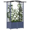 Raised Garden Bed with Trellis and Hanging Roof Gray 125 X 40 X 138 Cm PP