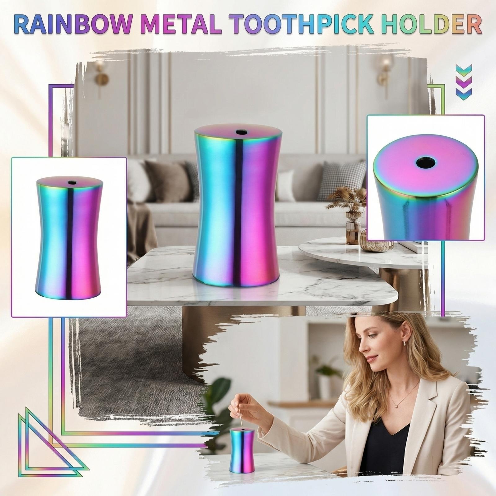 Creative Stainless Steel Toothpick Tube for Home Living Room Metal Toothpick Box one size