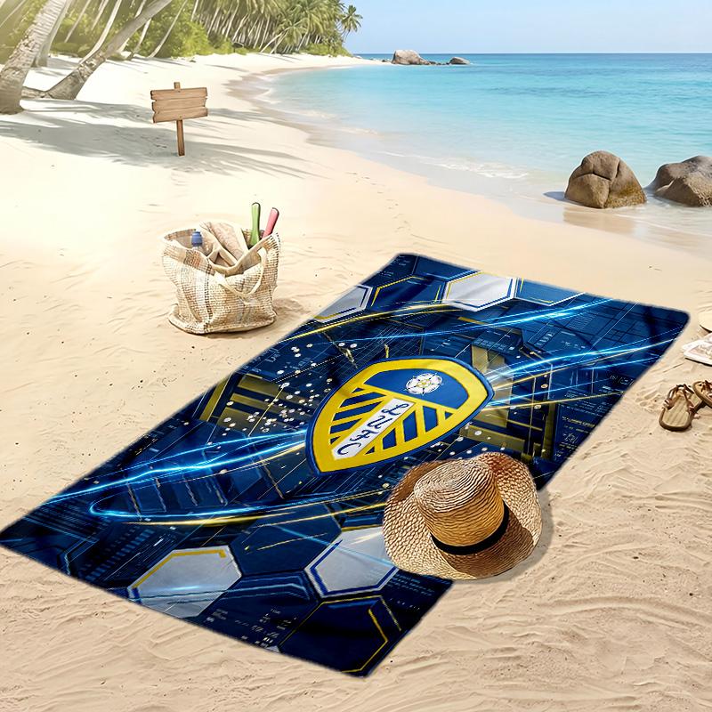 Asciugamano da Spiaggia con Stampa Leeds United Football, Asciugamano Grande Morbido ad Asciugatura Rapida per Spiaggia Campeggio Nuoto