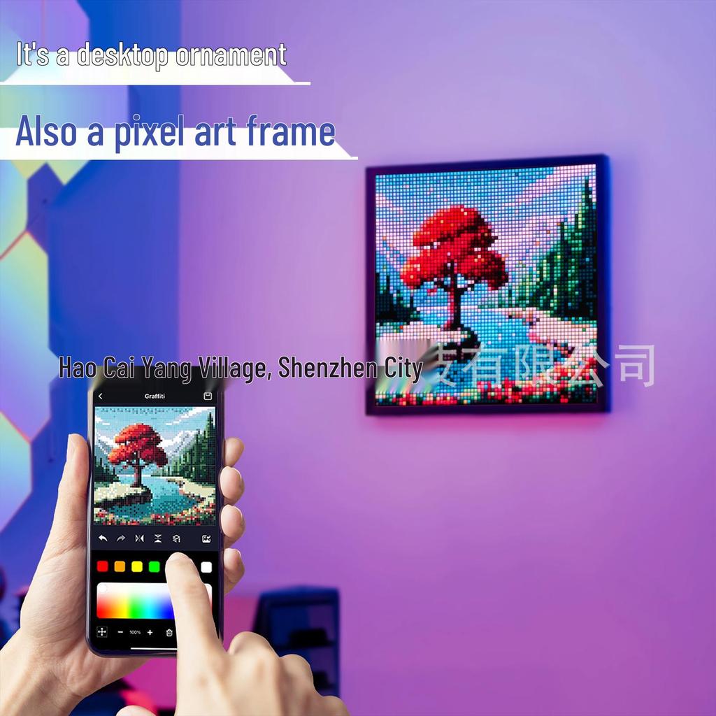 LED Pixel Bluetooth Photo Frame: DIY Dynamic Screen for Festivals & Desktop Decor