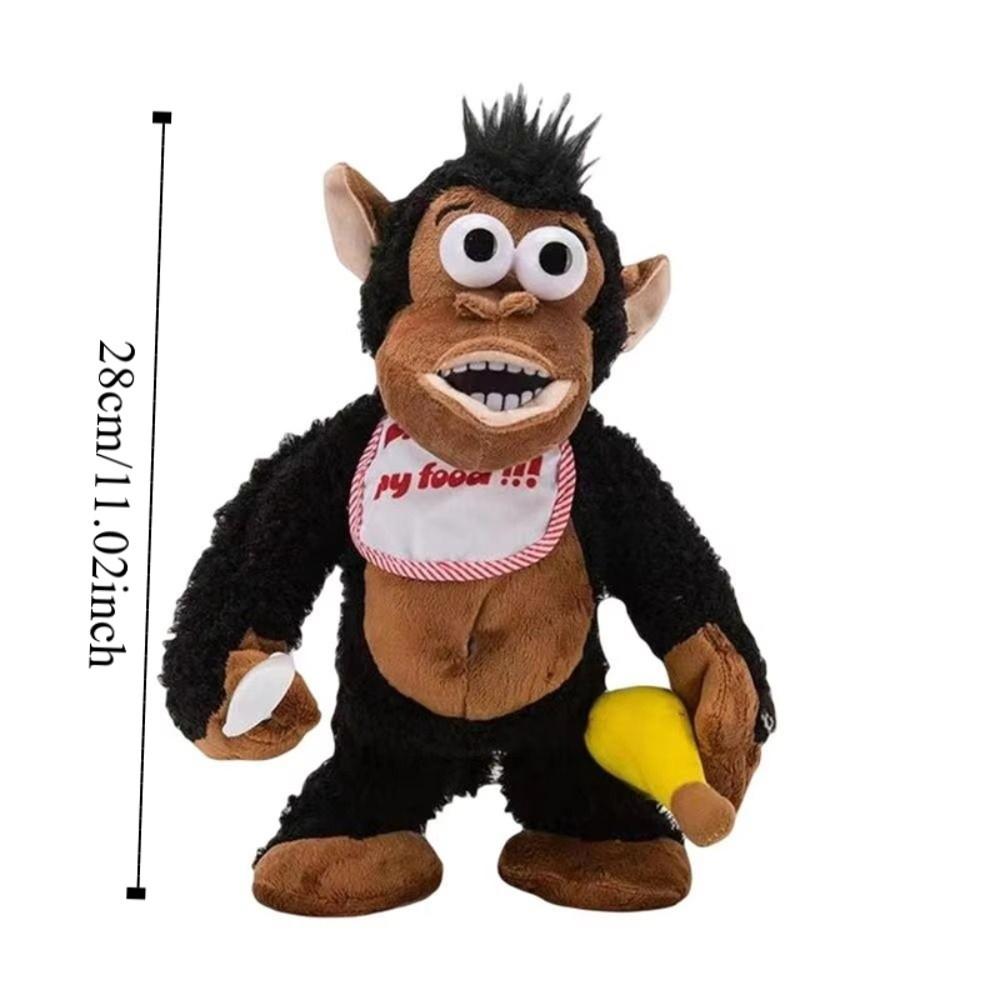 Eating Banana Electric Moving Monkey Toy Fluffy Guarding Food Plush Toy Festival Party Decor