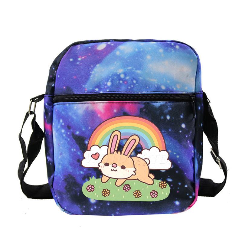 Cute printed shoulder bag casual multi-functional oblique span bag small bag student stationery bag