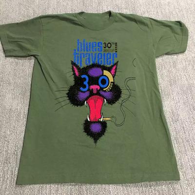 T-shirt vintage BLUES TRAVELER Band Tour vert en coton, toutes tailles, pour hommes et femmes (UR098).