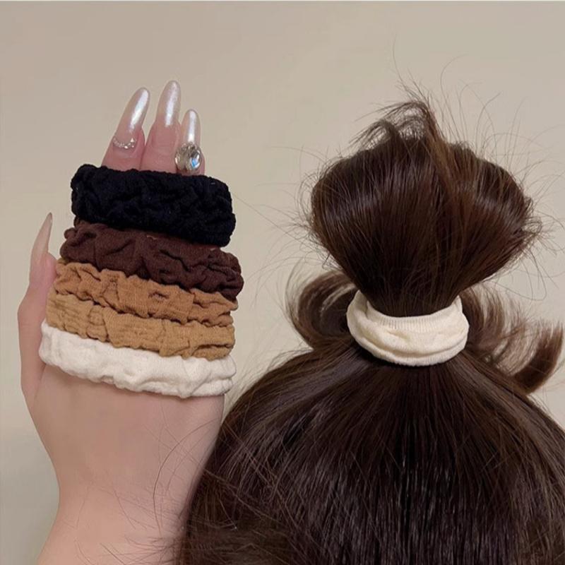 High Ponytail Ball Hair Ring Thick Headband Women's New Autumn and Winter High Elastic Durable Seamless Hair Rope Rubber Band