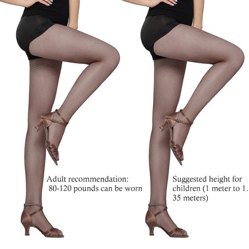 High Elasticity Fishnet Tights with Breathable Fabric Reinforced Toes Latin Dance Mesh Footed Pantyhose For Women Girls