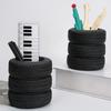 Tire-Shaped Desktop Organizer Multifunctional Desk Storage Ornament Makeup Brush Holder  Car Lovers