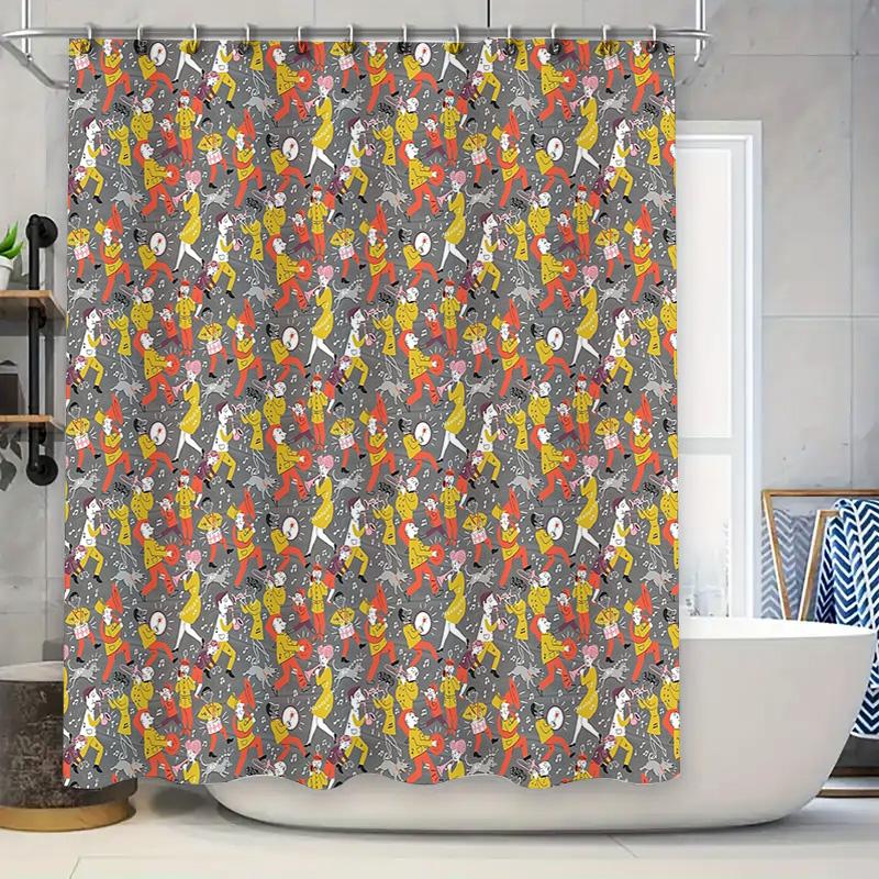 

Unique Dalmatian Pattern Shower Curtain Sets Waterproof Bathroom Decor Farmhouse Style Fabric Backdrop Vintage Home Decor W60H190(CM)-1 Pcs