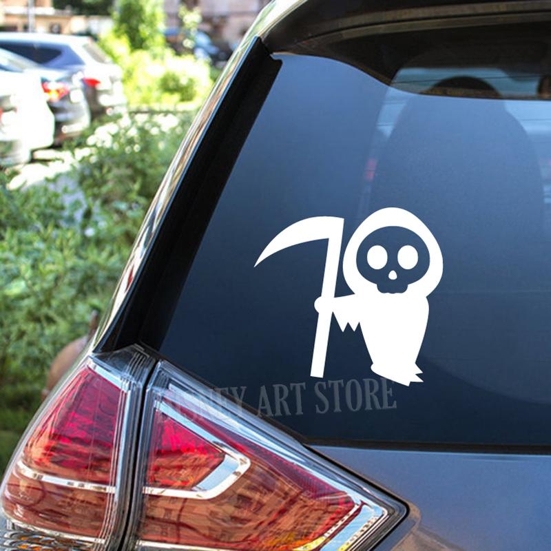 Grim Reaper Lurking Vinyl Sticker Decals Spooky Skeleton Peeker Stickers For Car Window Bumper Laptop Decoration