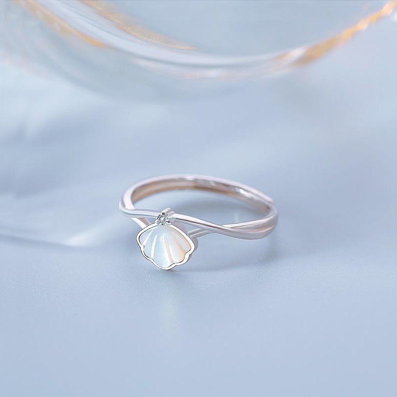 2026 New Style Adjustable S925 Sterling Silver Mother-of-Pearl Women s Ring Open Adjustable