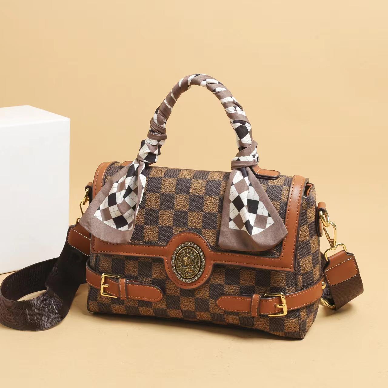 

Модная принтованная сумка, легкая роскошная сумка Oblique Span, сумка через плечо. темно-коричневого