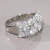 Luxury Ring for Women Pull Paved Syntehtic Zircon Band Silvery Color Ladies Wedding Bridal Luxury  Jewelry Rings