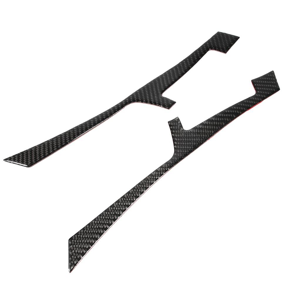 2pcs Carbon Fiber Interior Center Control Cover Trim Fit for Infiniti Q50 Q60 13 19