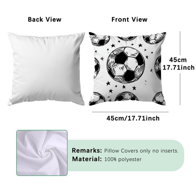 1Pc Football Pattern Cushion Covers Polyester Pillow Cover For Home Sofa Chair Bed Car Party Table Decoration