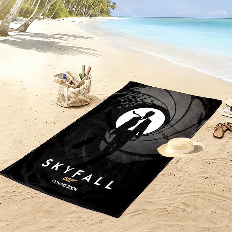 Espionage Elegance Casino Royale Beach Towel Soft Outdoor Camping Absorbent Bath Towel Outdoor Pool Towel Seaside Travel and Vacation Towels Printing