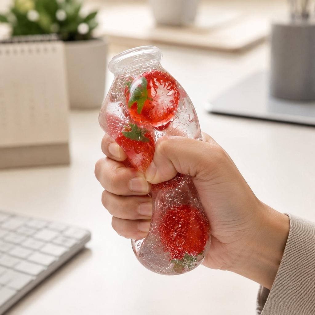 Cute Strawberry Milk Bottle Shaped Toy - Fun Toy for Adults and Kids