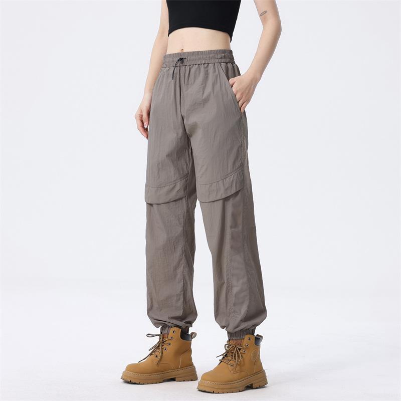 Pánské Dámské Letní Lehké Kapsáčové Kalhoty Streetwear Rovné Nohavice Parachute Kalhoty Rychleschnoucí Ležérní Joggers Kalhoty Ledové Hedvábí