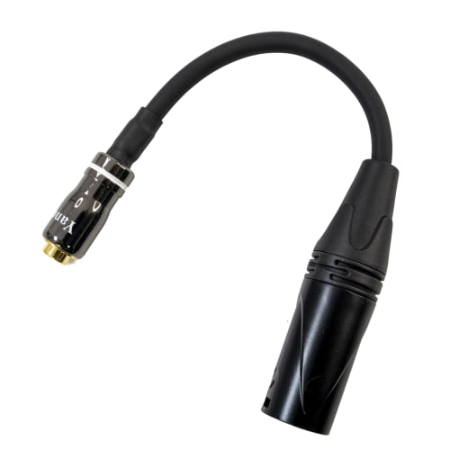 Audio Conversion Cable, XLR (4-pin) to 6.35mm Jack (Unbalanced), 10cm Long, Black