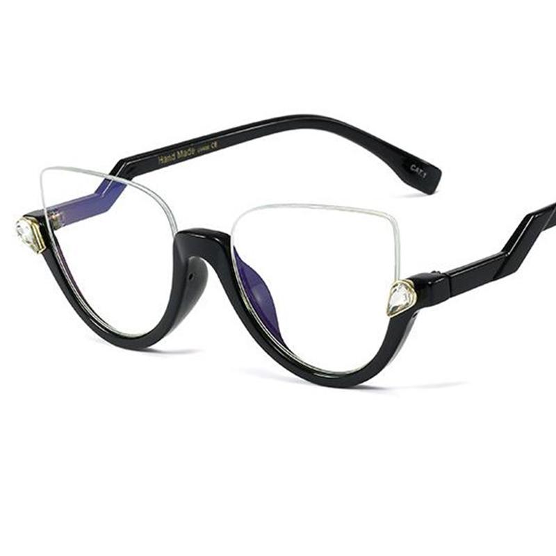 Luxury Cat Eye Reading Glasses Women Anti Blue Light Prescription Farsightedness Wearglass +1.5 +2.5 +6
