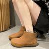 Literary soft leather short boots for women 2024 autumn and winter new retro round head flat bottom mother shoes fashion boots for women