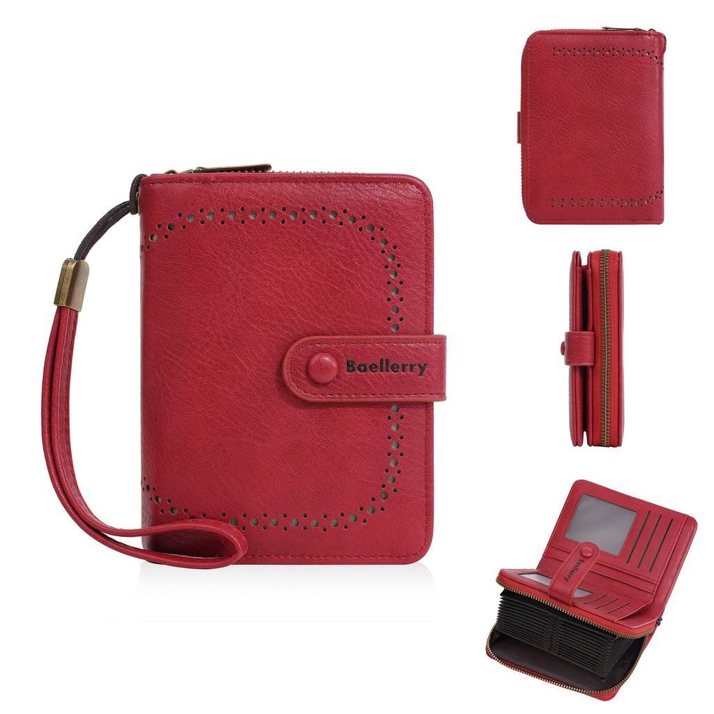 Pu Leather Womens Wallet Card Holder With Antitheft Design For Daily Use
