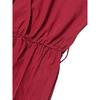 Damen V-Ausschnitt Langarm Plissierter Jumpsuit Mit Taillengürtel Eleganter Weiter Bein Romper
