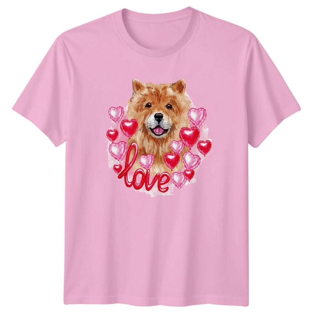 Love Unisexs TShirt Chow Chow Dog Valentines Day Gift For Her