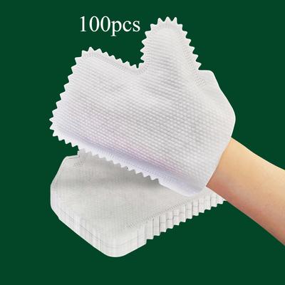 100pcs Disposable Dust Removal Gloves Cleaning Cloth Household Cleaning Gloves Non-woven Fabric Dry and Wet Dual-use Cloth Scouring Pad