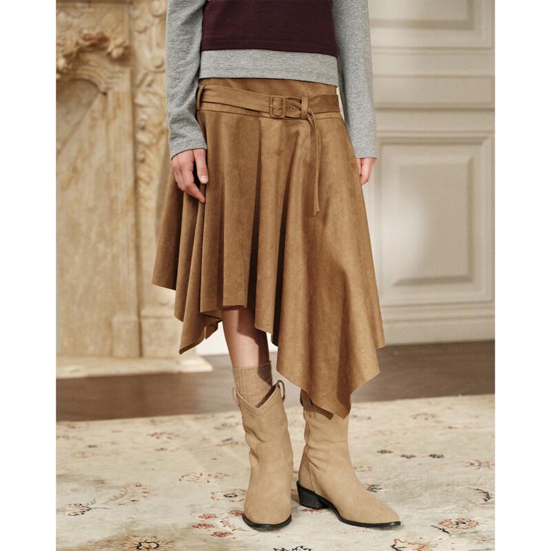 ELLE KIDS Autumn Girls  French Irregular Hem A-Line Skirt 160