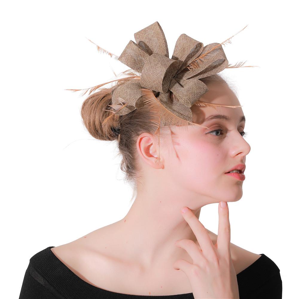 Europa Und Die Vereinigten Staaten Neue Feder Haarspange Braut Haar Accessoires Bankett Party Aufführung Hanf Hut Kugel Kopfschmuck