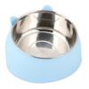 15 Degree Pet Tilted Feeder Food Feeding Bowl Neck Protection for Cat Small Dogsmall size 304 stainless steel blue