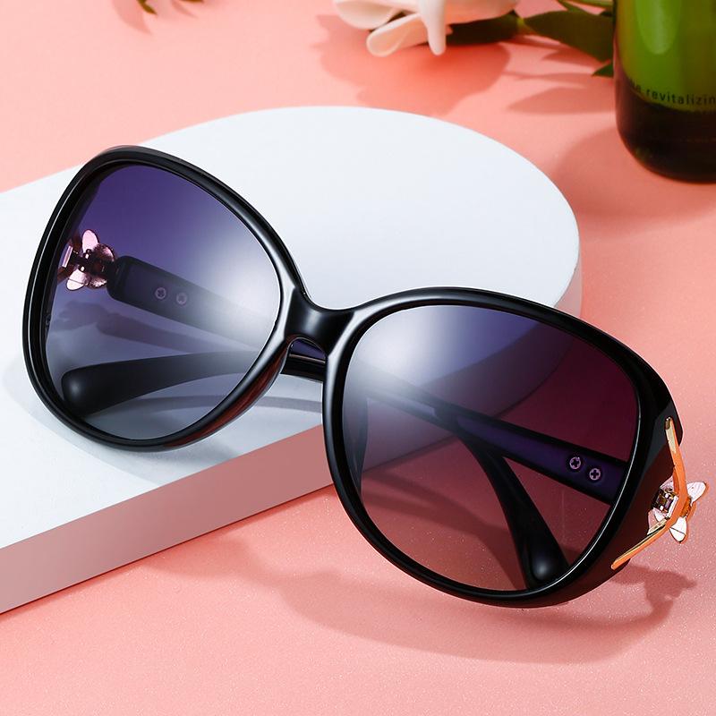 Hot Fox Head Glasses With Diamond Point Paint Polarized Sunglasses, Women'S Personalized Street Shot Concave Sunglasses