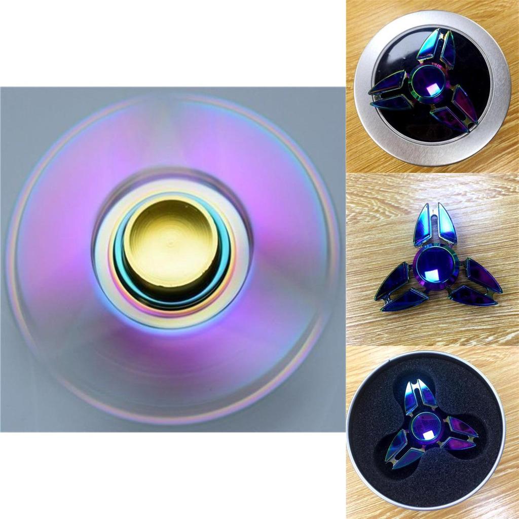 Spinner de Mão Fidget de Liga Arco-Íris Luxuoso Para Alívio do Estresse e Aprimoramento do Foco