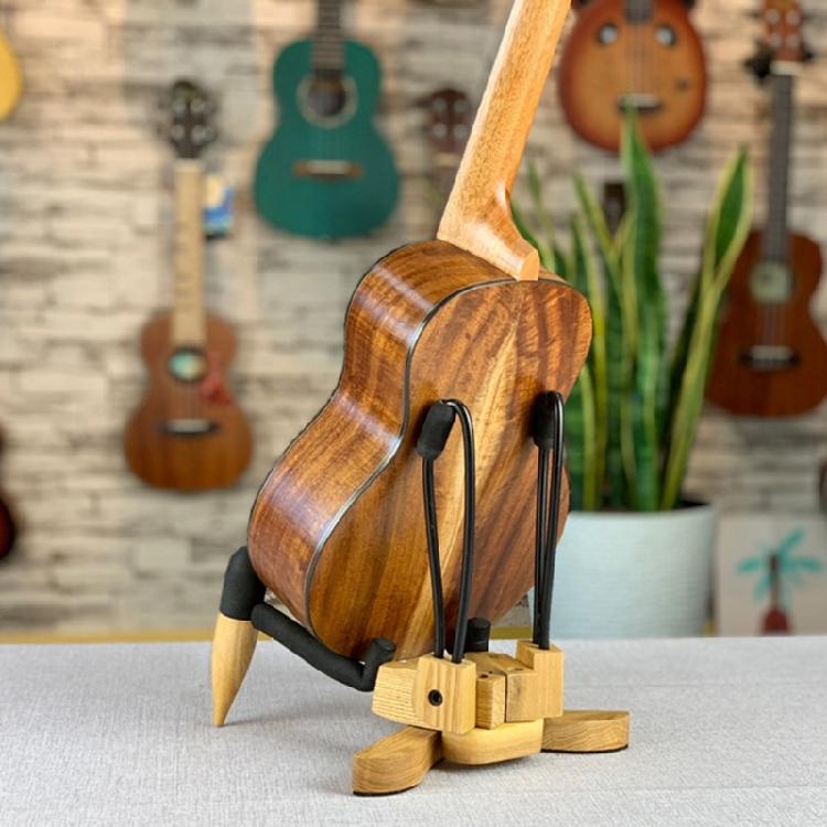 Verstellbarer Ukulelen-Bodenständer Holz Kleiner Gitarrenständer Faltbarer Ukulelen-Ausstellungsständer für Ukulele Mandoline Banjo Violine