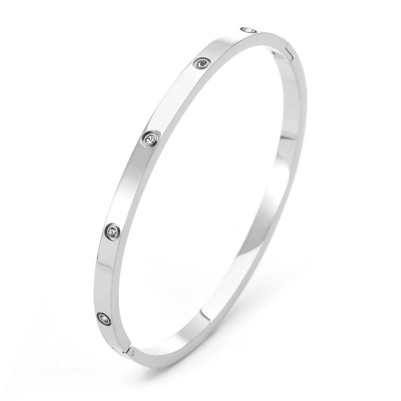 4MM Diamond Buckle Bracelet, Light Luxury High-end Jewelry