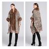 Winter Women's Shawl Cape Jacket Fur Collar Jacquard Loose Tassel Large Size Seven-point Sleeves Tweed Jacket