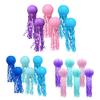 6 Pcs Paper Lanterns Hanging Jelly Fish Paper Lanterns Long Tassels Solid Color Mermaid Theme Party Sea Ocean Animal Birthday