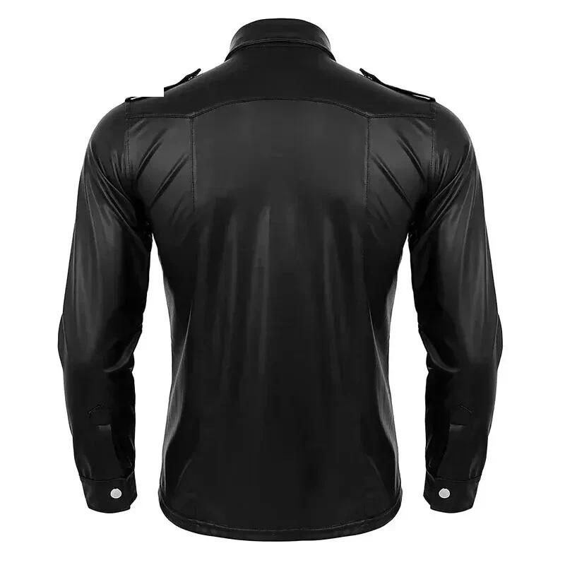 Stylish Real Soft Party Casual Fit Men Shirt Black Handmade Lambskin Leather