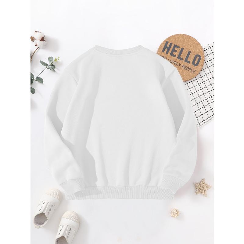 European Size Autumn and Winter Fashion -Lined Crew Neck Brushed Sweatshirt, BORN To KING Crown Bear Cartoon Print, Loose Fit Casual Long Sleeve