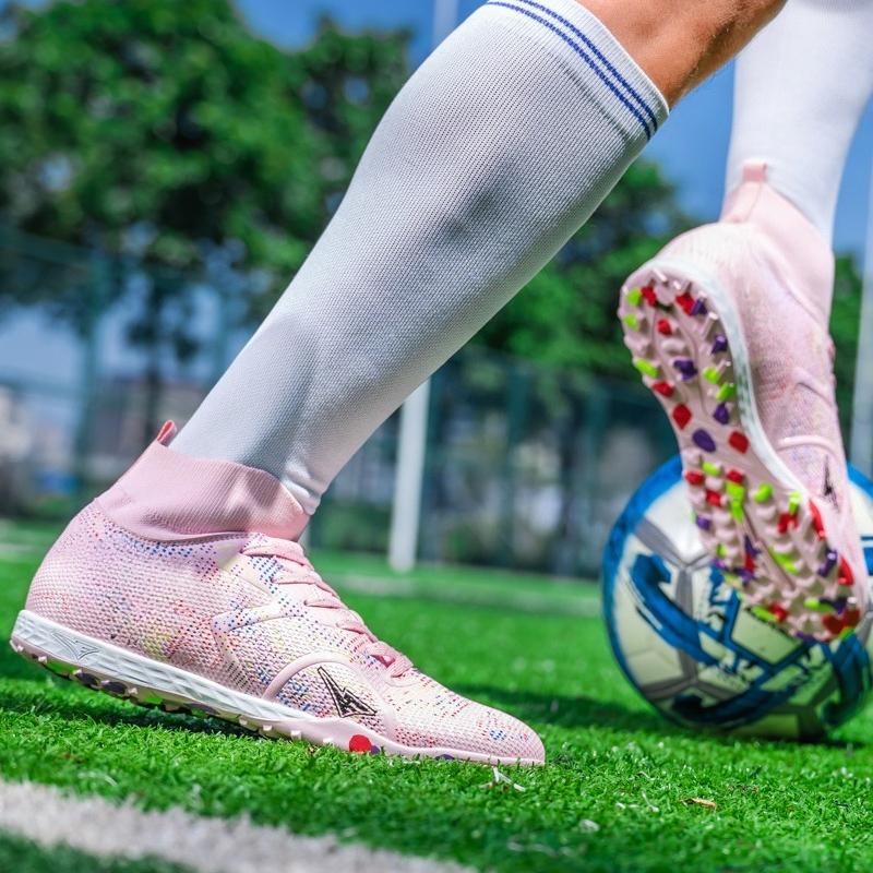 Men's/Women's Soccer Shoes Rubber Soft Sole Short Spikes Artificial Turf Indoor Competition Professional Children's Football Shoes
