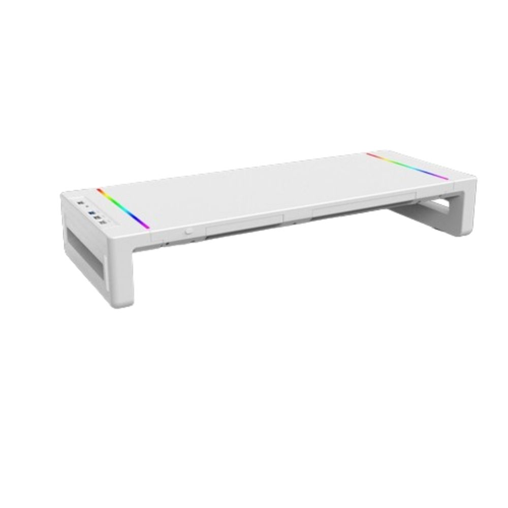 RGB Lights Monitor Stand Riser with USB USB 3.0 & 2.0 Hub with Storage Drawer Computer Display Stand Phone Holder Foldable