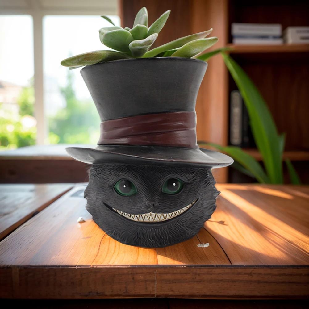 Creative Succulent Planter Flowerpot Black Cat Cute Resin Plant Pot Best Gifts for Family Friends Sloth Plant Holder Xmas Gifts